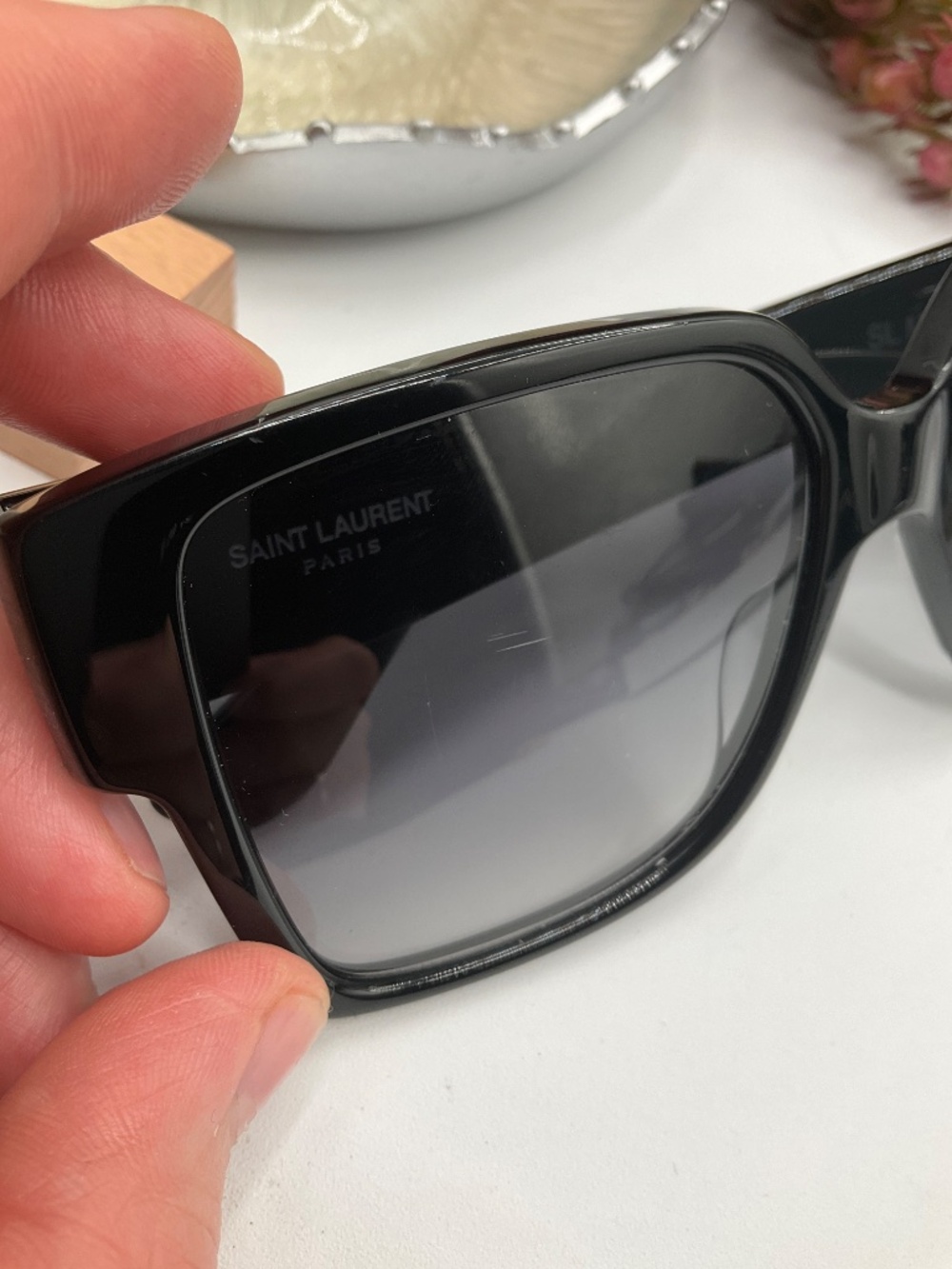 Saint Laurent SL M9/F 002 Shiny Black/Grey Gradient 56-15-145 Sunglasses - Picture 8 of 8